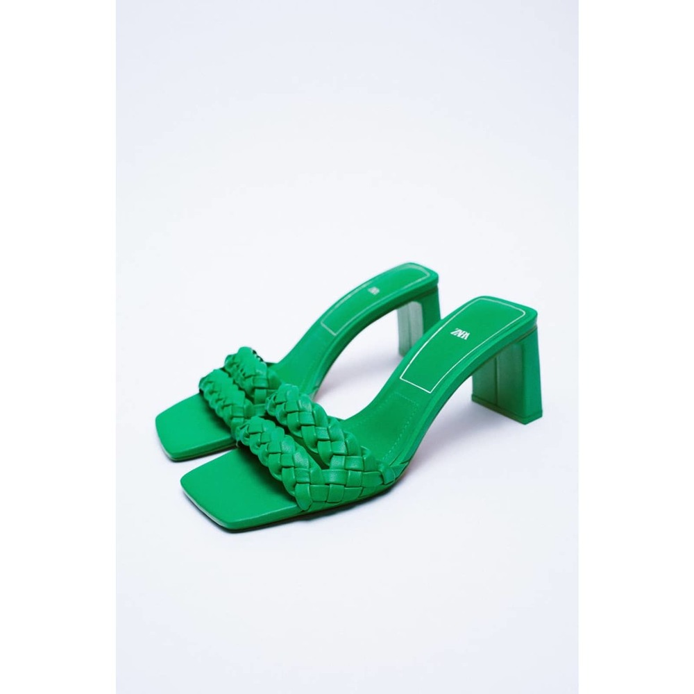 NWOT Zara HEELED WOVEN SANDALS Size EU40